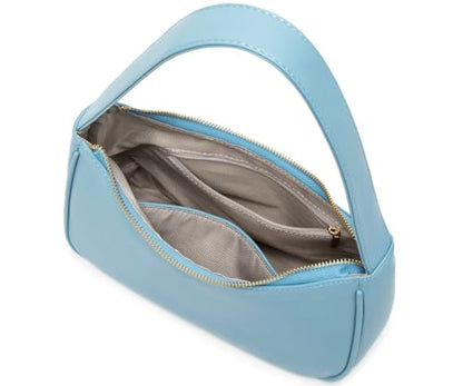 CYHTWSDJ Shoulder Bags for Women, Cute Hobo Tote Handbag Mini Clutch Purse with Zipper Closure - color: Lake Blue