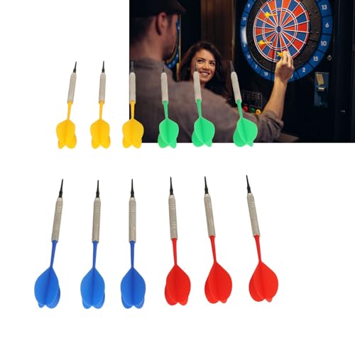 12 Soft Tip Darts for Beginners Plastic Professional Indoor Set with 100 Tips for Plastic Electronic Board Games