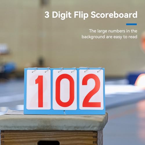 Scoreboard Flipper, Portable 3-Digit Flip Scoreboard Tabletop Score Keeper for Volleyball Basketball Table Tennis