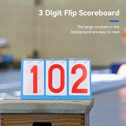 Scoreboard Flipper, Portable 3-Digit Flip Scoreboard Tabletop Score Keeper for Volleyball Basketball Table Tennis