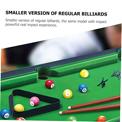 Mini Pool Table for Boys and Girls Small Tabletop Billiard Game Set Portable Billiard Toy Cues and Balls for Indoor Play and Family Fun