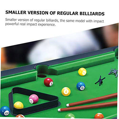 Mini Pool Table for Boys and Girls Small Tabletop Billiard Game Set Portable Billiard Toy Cues and Balls for Indoor Play and Family Fun
