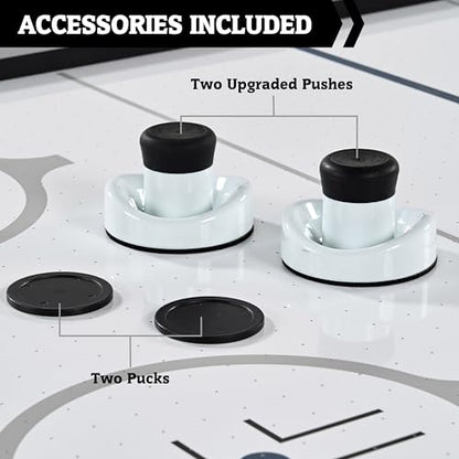 Hall of Games Air Hockey Table, Indoor Arcade Gaming Sets with Electronic Score Systems, Perfect for Family Game Rooms - style: 7 Ft. - Arctic Rush