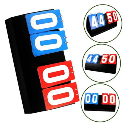 WOONEKY Portable Basketball Scoreboard Sport Scorekeeper Tabletop Scoring Board Water-Resistant PVC Digital Printing Easy Flip for Game Use