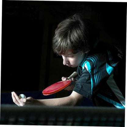 Double-Sided Rubber Table Tennis Paddles Set with Solid Blade and Ergonomic Handles Includes Short Handle Rackets Balls and Storage Bag for Beginner Indoor Outdoor Play