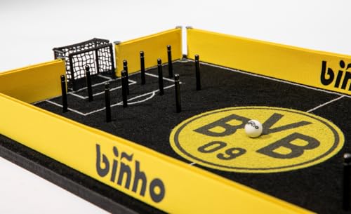 Binho Board Classic Board Game Dortmund Football Club Edition - 2-Player Fast-Paced Finger Flicker Pinball Family Board Game - Portable Tabletop Sports Game Set for Any Occasion