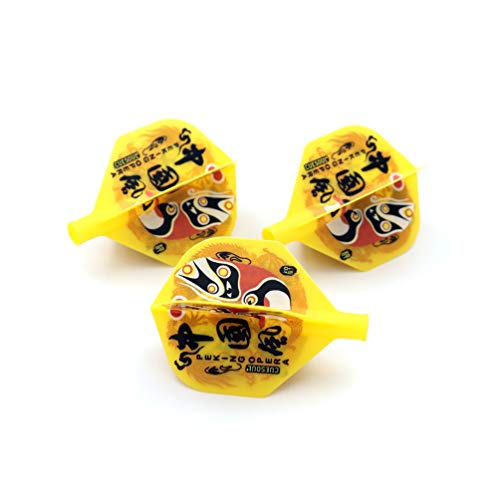 CUESOUL TERO AK4 Dart Flights Standard Shape,Peking Opera Design,Set of 3 pcs - color: Yellow
