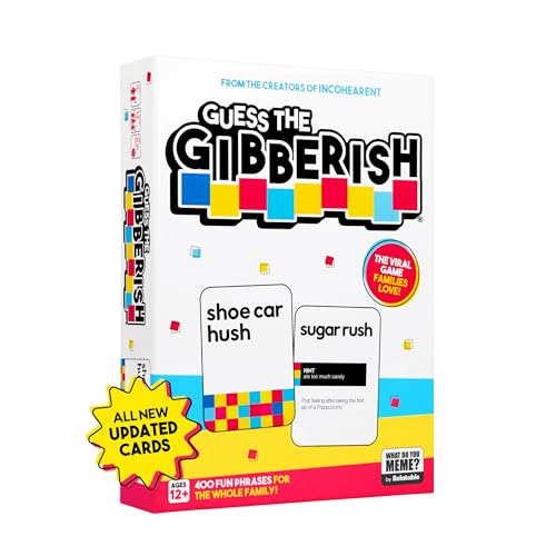 Guess The Gibberish Card Game for Families by Relatable, From The Creators of Incohereant, Fun Kids Games for Kids 12+, Game Night With Friends, Includes 400 Cards, Instructions, and 1 Sand Timer - style: Family