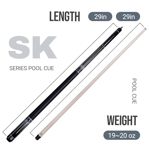 Pool Cue Stick for Adults, 58" Inch Pool Cue with 12.5mm Tip Hard Maple 2-Piece Billiard Cue Stick Beginner Pool Cue - color: Black