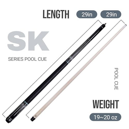 Pool Cue Stick for Adults, 58" Inch Pool Cue with 12.5mm Tip Hard Maple 2-Piece Billiard Cue Stick Beginner Pool Cue - color: Black