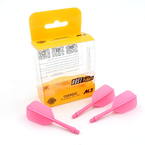 CUESOUL ROST Integrated Dart Shaft and Flights Medium,Slim Shape,Set of 3 - color: Pink