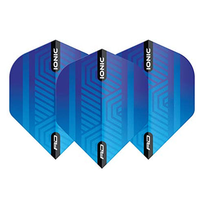 RED DRAGON Hardcore Ionic Dart Flights - 3 Sets Per Pack (9 Dart Flights in Total) - color: Blue