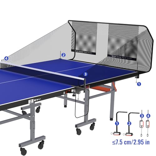 PONGBOT Table Tennis Ball Catch Net, Ping-Pong Ball Recycling Net, Durable Ball Collector for Solo Training, for Tables with Sides Under 3 Inches