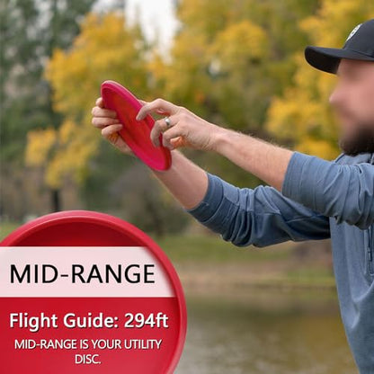 Disc Golf Mid Range Flying Golf Discs Set of 6 for Beginners DIY Your Discs - style: Mid range