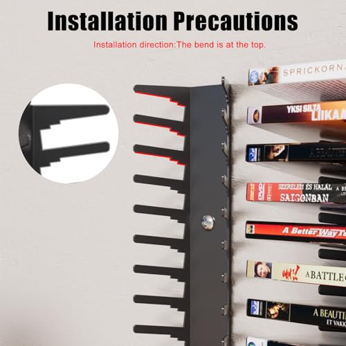 Video Game Wall Mount Organizer, 4 Piece Set, 72 Disc Capacity, Multi-Size Slots for PS5/PS4/Xbox/Switch Games, Black (4)