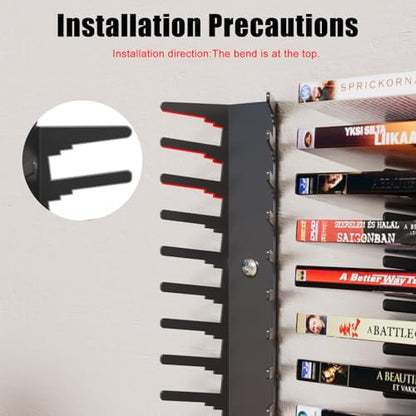 Video Game Wall Mount Organizer, 4 Piece Set, 72 Disc Capacity, Multi-Size Slots for PS5/PS4/Xbox/Switch Games, Black (4)