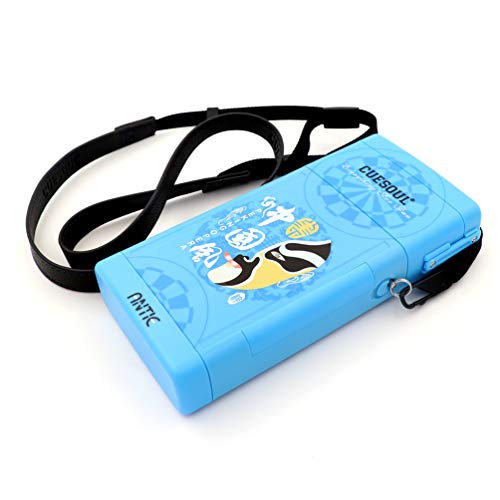 CUESOUL ANTIE Hard Dart Case with Peking Opera Mask Design and Dart Flights Case for Your Choice - color: Dart Case-Blue