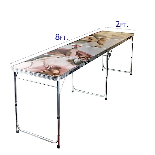 8' Folding Beer Pong Table with Bottle Opener