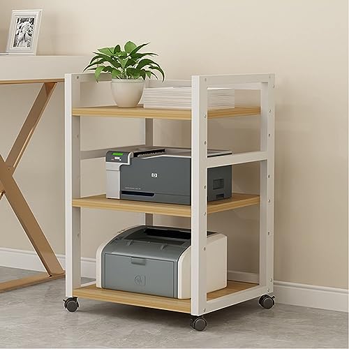 3 Tier AV Media Cabinet Stand Assembly Cabinet, Gaming TV Cabinet and Stereo Rack Audio Tower with Height Adjustable Wooden Shelf (Color : White, Size : 50x40x79cm) - color: White