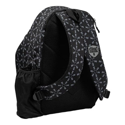 Discmania Fanatic Go Disc Golf Backpack | 18 Capacity + Top Pocket for 2 Putters | Lightweight, Durable Disc Golf Bag | Tall Side Pocket, Bottle Holder | Padded Straps & Water-Resistant Shell - color: Black
