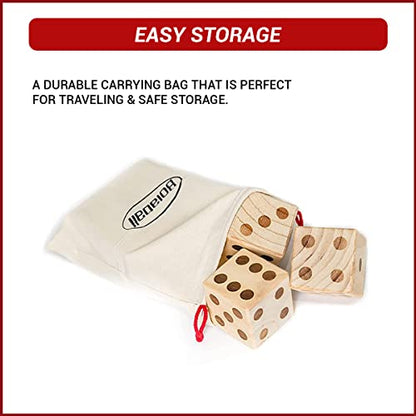 Bolaball Outdoor and Indoor Family Fun Games Bundle Giant Wooden Dice Set & Hooked on Hoops Mini Basketball Hoop-Hooks Set