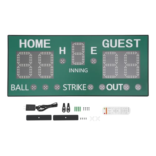 Electronic Basketball Scoreboard Portable Multisport Baseball Scoreboard with Remote & Buzzer High-Light Digital Keeper Wall-Mount for Football Table Tennis Soccer Volleyball