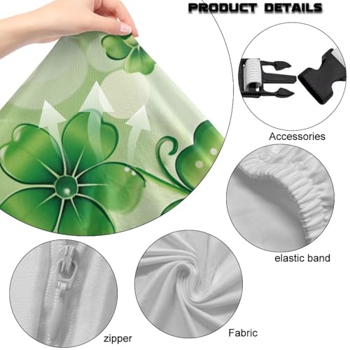 Suobstales Green Shamrock Pattern Gaming Chair Covers Slipcovers, St. Patrick's Day Decoration Stretchable Elastic Computer Reclining Gaming Chair Seat Cover with Armrest Cover (No Chairs) - color: Green Shamrock