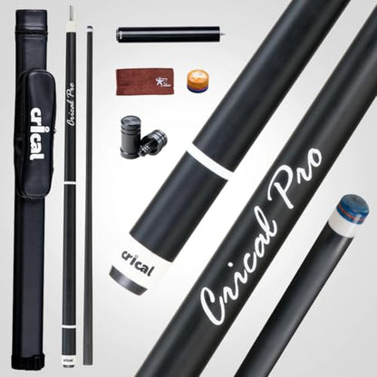 CRICAL Carbon Fiber Pool Cue Stick 58" Billiard Cue Sticks Professional Low Deflection Pool Sticks with 3/8 * 8 Pin Joint and 12.5mm Tip - color: 018-Pro1 Set (Pro Taper)