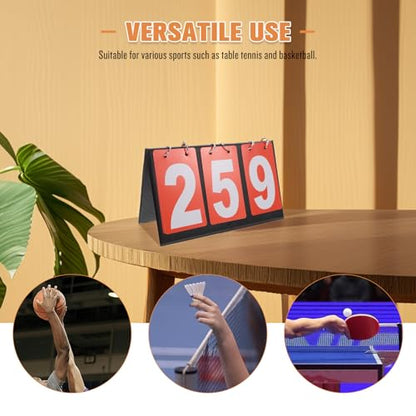 Portable Flip Scoreboard Three-Digit Display for Football and Different Sports Scenarios, High Efficiency and Accurate Tabletop Scorekeeper Metal and Cardboard Construction