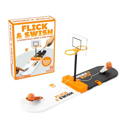 Flick & Swish Basketball Hook & Ring Game By Relatable, Exciting 2 Player Games Everyone Can Enjoy, This Mini Basketball Game Includes 1 Court Board and Instructions