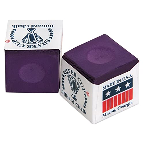Silver Cup Billiard CHALK - ONE DOZEN - color: Plum