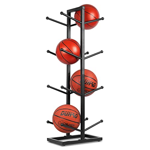 Basketball Organizers Metal Ball Storage Rack Sports Storage for Indoor Outdoor - style: 4-Layer