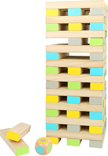 Small Foot 12027 Wobble Tower XXL Active Made of FSC 100% Certified Wood, Outdoor Family Game, from 3 Years Multi-Coloured - style: Wobble Tower XXL