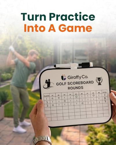 GIRAFFYCO Golf Practice Net with Dual-Turf Mat – Backyard Golf Hitting Net for Driving, Chipping & Swing Training, Includes Target Sheet, 5 Balls, Rubber Tee, Carry Bag & Scoreboard