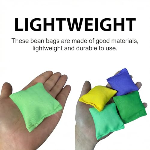 Mini Bean Bags for Tossing Game, 10Pcs Kids Throwing Game Bean Bag Small Toy Throwing Sandbags Nylon Tossing Game Cornhole Bags Hand Toss Game Props for Indoor Outoodr (Double-Stitched, 2 X 2)