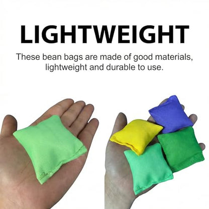 Mini Bean Bags for Tossing Game, 10Pcs Kids Throwing Game Bean Bag Small Toy Throwing Sandbags Nylon Tossing Game Cornhole Bags Hand Toss Game Props for Indoor Outoodr (Double-Stitched, 2 X 2)