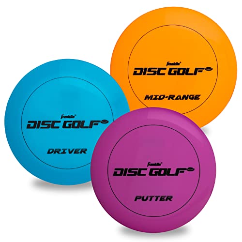 Franklin Sports Disc Golf Discs Set - Disc Golf Equipment Starter Set - style: Orange/Blue/Pink