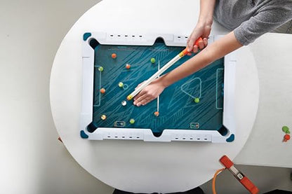 EastPoint 5-in-1 Tabletop Stadium Game Center - Teal, Plastic - Foosball Table Competition - Air Hockey Table for Kids Fun - Pinball Machine & Football Games Variety