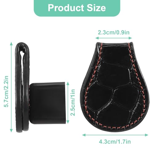 Prasacco Magnetic Pool Chalk Holder, Leather Pool Cue Chalk Holder with Belt Clip for Snooker and Billiards, Secure Square Chalks Accessory