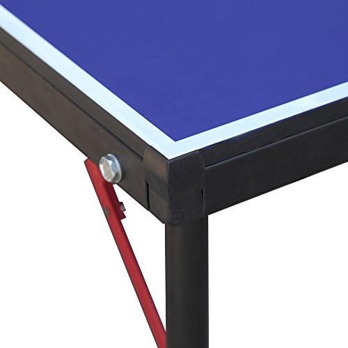 Hathaway BG2305 Crossover 60-in Folding Portable Table Tennis Table – Perfect Small Space Solution, Blue, 60"