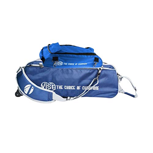 VISE Clear Top 3 Ball Roller Bowling Bag - color: Navy/Silver