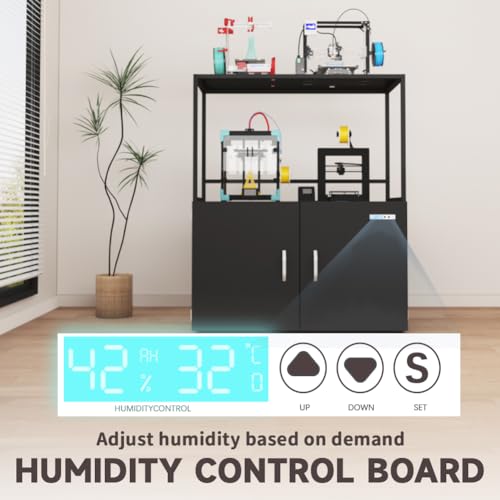 300L Large 3D Printer Filament Storage Stand & Sealed Cabinet with Dehumidifier | Industrial Sealed Cabinet Holds 160 Spools | Protects PLA, ABS, PETG, TPU from Moisture & Oxidation - color: 300l Black