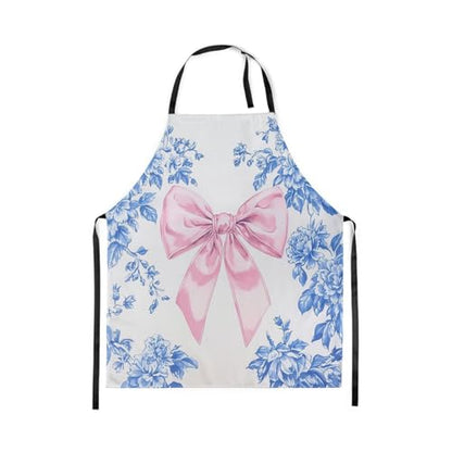 Manfei Blue Bowknot Kids Kitchen Apron - color: Ink Blue