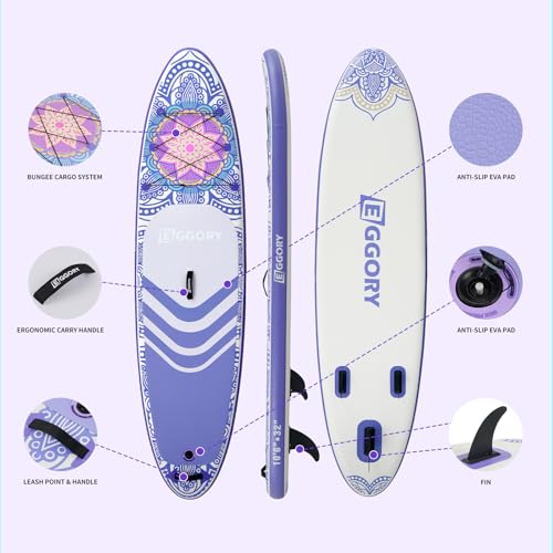 Inflatable Paddle Board,Stand Up Paddle Board Set, Extra Wide SUP Board with Removable Fin, Floating Paddle, Hand Pump, Waterproof Phone Pouch,Traveling Board - color: TT purple /Kayak Seat