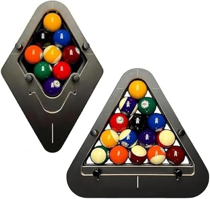 Heavy Duty Solid Wood Triangle & Diamond Racks, Gap-Free Precision for 8-Ball & 9-Ball Perfect Breaks, Essential Billiards Accessories. - color: 2PCS