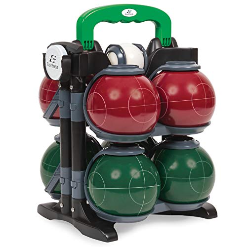 EastPoint Bocce Ball Set - 110mm Tournament Set, 8 Balls, 60mm Pallino - Durable Resin Orbs for Yard Games - Deluxe Carry Case & Tape for Outdoor Games - Designed for Beach & Backyard Fun