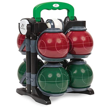 EastPoint Bocce Ball Set - 110mm Tournament Set, 8 Balls, 60mm Pallino - Durable Resin Orbs for Yard Games - Deluxe Carry Case & Tape for Outdoor Games - Designed for Beach & Backyard Fun
