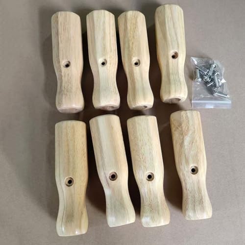 8pcs Foosball Table Handles Solid Wood Nonslip Grip with Screws 125mm Length 16mm Inner Diameter,for Most Soccer Table Rods Red Black Yellow (yellow) - color: yellow