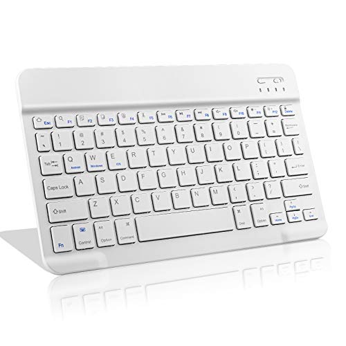 Amazon Fire HD 10/11/8 Wireless Keyboard, Universal Slim Portable Bluetooth Keyboard Compatible with Amazon Fire HD 10/11/8 with Built in Rechargeable Battery (10 Inch White) - color: 10 Inch White