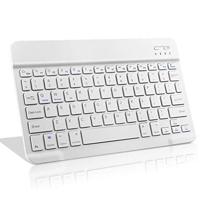 Amazon Fire HD 10/11/8 Wireless Keyboard, Universal Slim Portable Bluetooth Keyboard Compatible with Amazon Fire HD 10/11/8 with Built in Rechargeable Battery (10 Inch White) - color: 10 Inch White